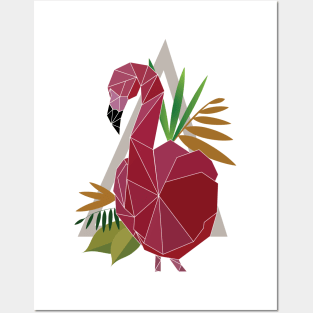 Geometric Flamingo Posters and Art